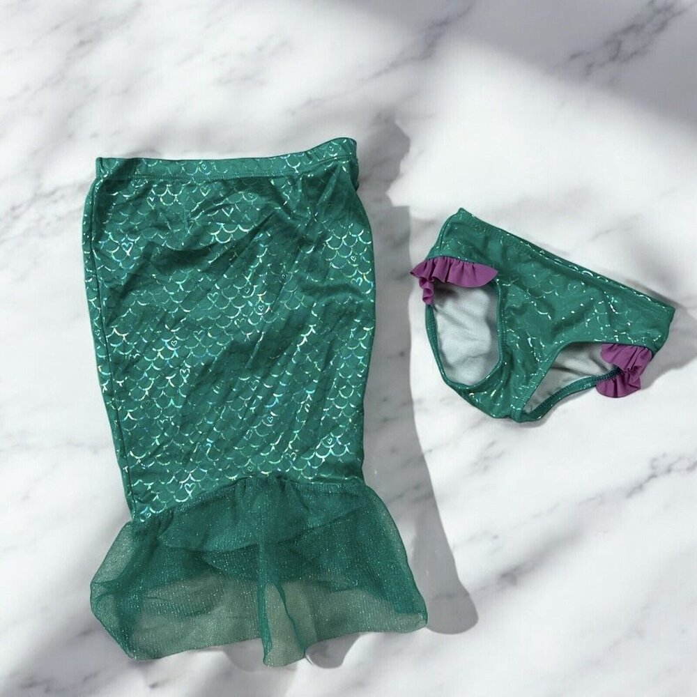 Cat & Jack Baby Girls Mermaid Swimsuit Size 18 Months Two Piece Costume Playsuit
